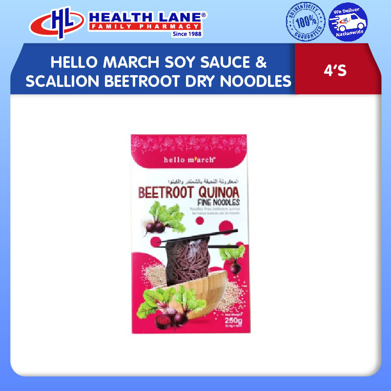 HELLO MARCH SOY SAUCE & SCALLION BEETROOT DRY NOODLES 4'S